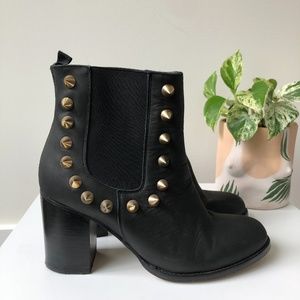 BLACK GOLD STUDDED BOOTS